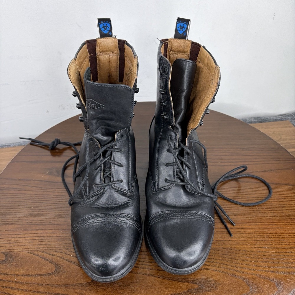 Ariat Paddock Boots Women's 9.5B Black Leather Combat Comfort Lace Up 56301 - Picture 10 of 16
